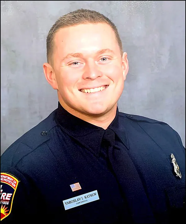 Firefighter Yaroslav Katkov